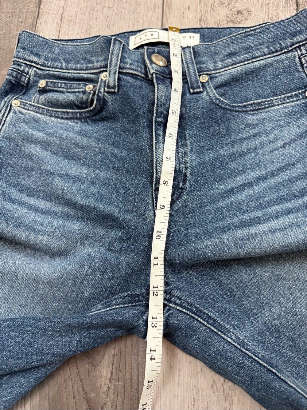 AYR Secret Sauce Wide Leg Flare Jeans in Medium Blue Wash - Picture 7 of 10